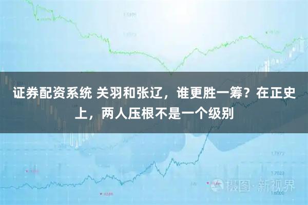 证券配资系统 关羽和张辽，谁更胜一筹？在正史上，两人压根不是一个级别