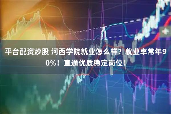 平台配资炒股 河西学院就业怎么样？就业率常年90%！直通优质稳定岗位！